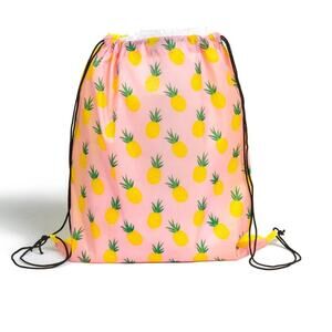 Shein Peach Pink Pineapple Tropical Draw String Bag